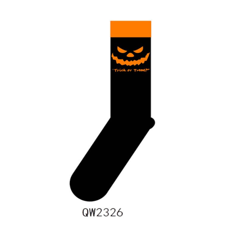 Halloween Cotton Socks Man And Woman Cartoon Tube Socks - 0 - Scribble Snacks