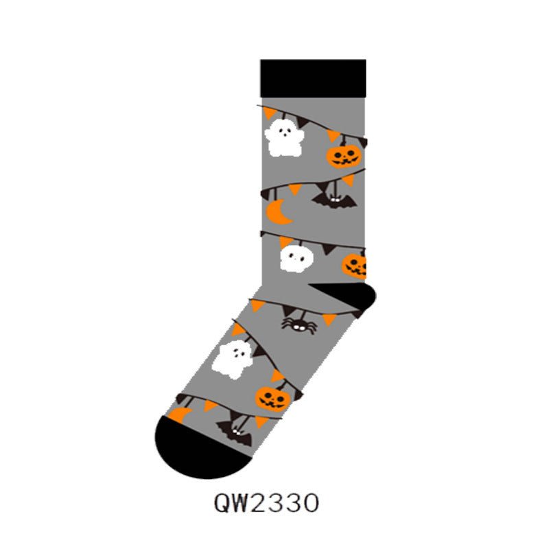 Halloween Cotton Socks Man And Woman Cartoon Tube Socks - 0 - Scribble Snacks