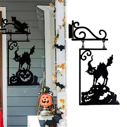 Halloween Courtyard Black Cat Witch Ghost Metal Decorations - 0 - Scribble Snacks