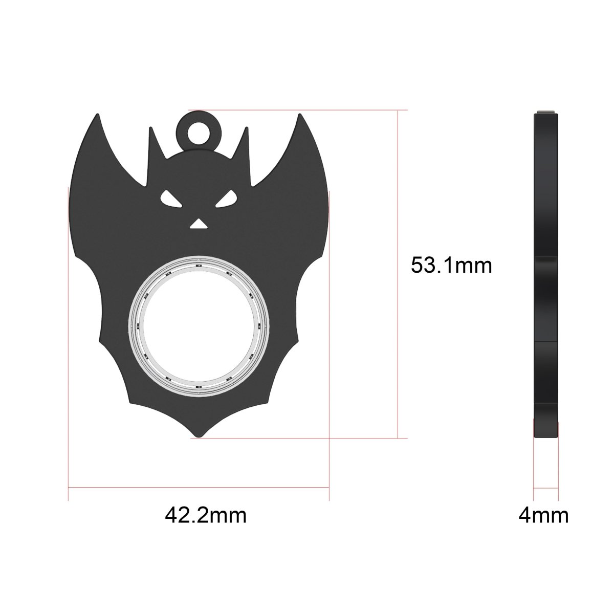 Halloween Creative Fidget Spinner Toy Bat Demon Ghost Keychain Hand Spinner Anti - Anxiety Toy Relieves Stress Bottle Opener Kids Toy - 4 - Scribble Snacks