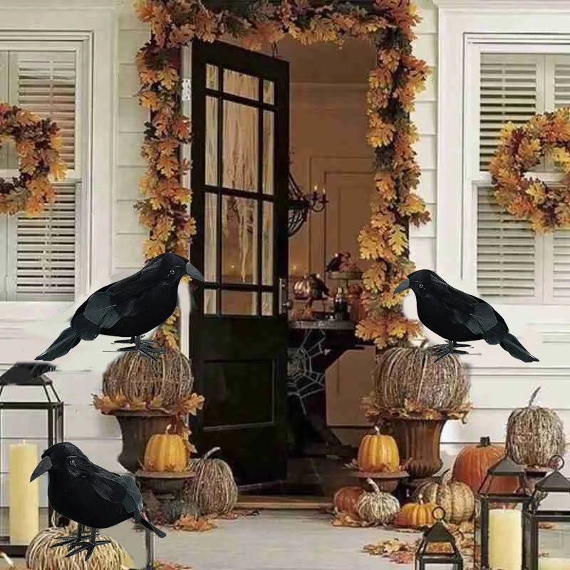 Halloween Crow Bird Deco Decor - Halloween - Outdoor Yard Decorations (Tombstones, Giant Props) - Scribble Snacks