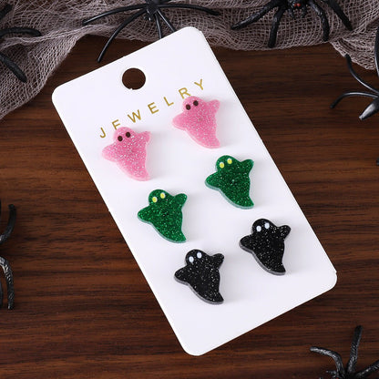 Halloween Cute Colorful Ghost Earings Set - 0 - Scribble Snacks