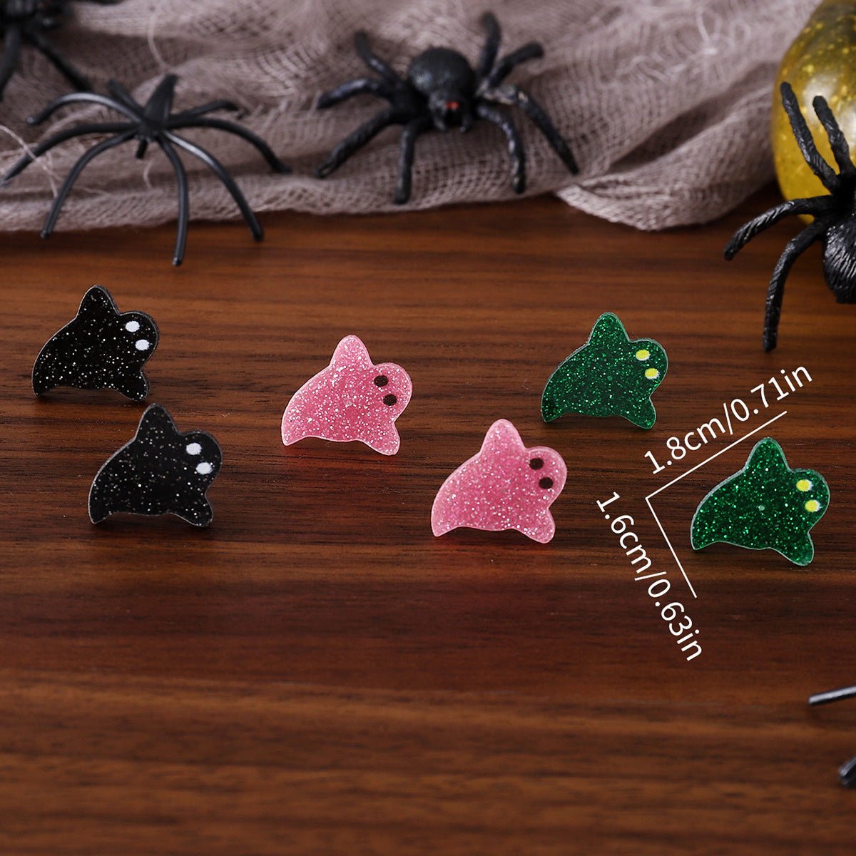 Halloween Cute Colorful Ghost Earings Set - 0 - Scribble Snacks