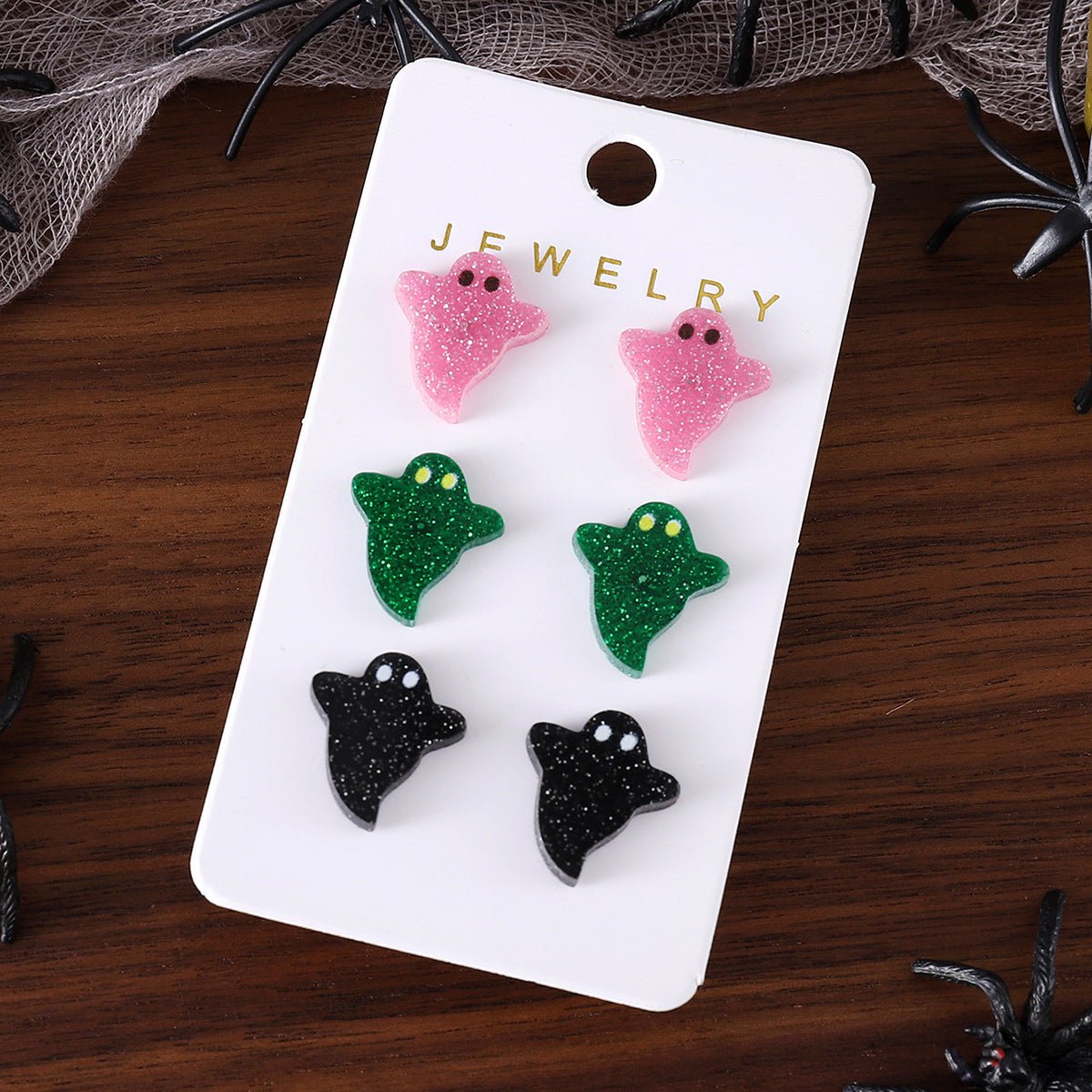 Halloween Cute Colorful Ghost Earings Set - 0 - Scribble Snacks