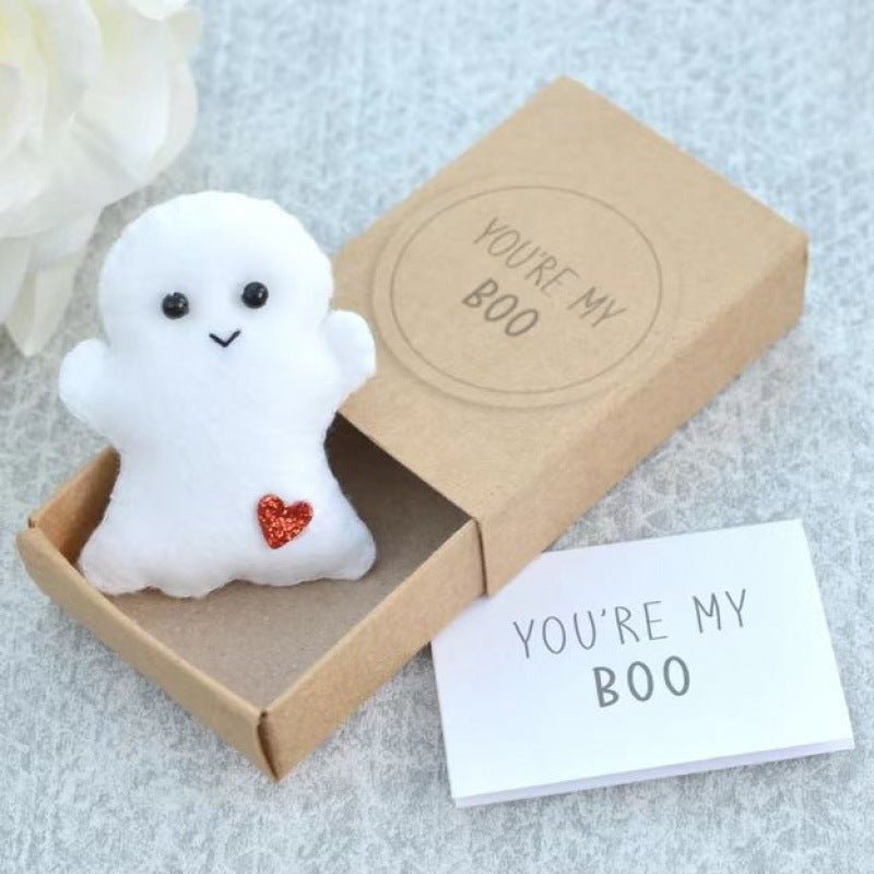 Halloween Cute Ghost Matchbox Gift Love Hug Mini Ghost Gift Band Greeting Card - 0 - Scribble Snacks