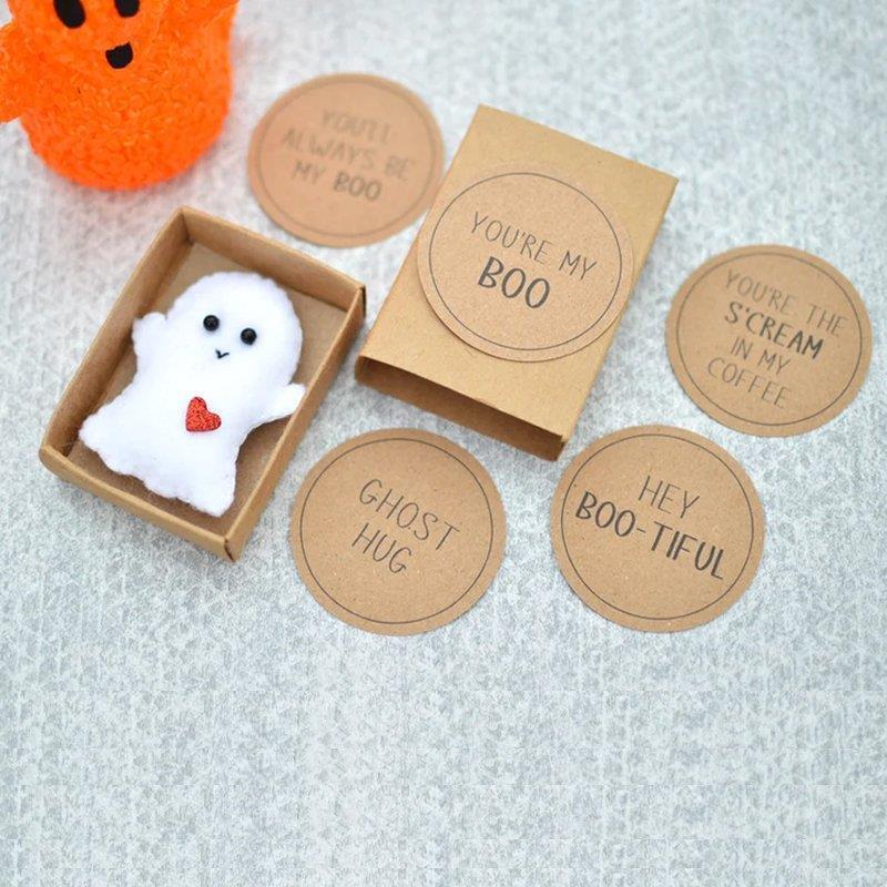 Halloween Cute Ghost Matchbox Gift Love Hug Mini Ghost Gift Band Greeting Card - 0 - Scribble Snacks