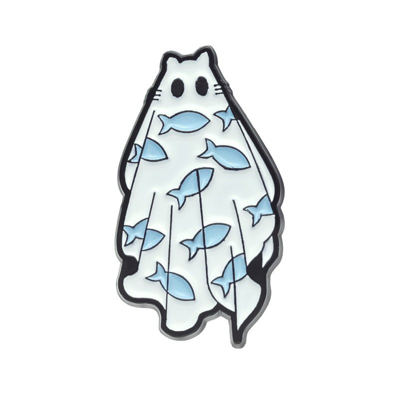 Halloween Cute Ghost Shape Metal Brooch Cartoon Accessories - 0 - Scribble Snacks