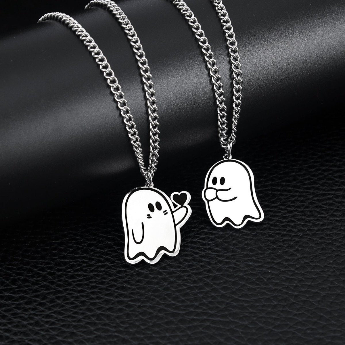 Halloween Cute Love Ghost Necklace Couple Pendant Necklace Men Women Accessories - 0 - Scribble Snacks