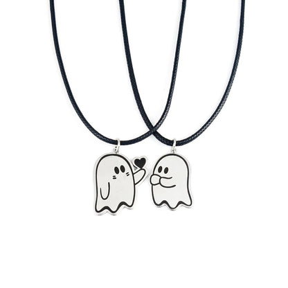 Halloween Cute Love Ghost Necklace Couple Pendant Necklace Men Women Accessories - 0 - Scribble Snacks