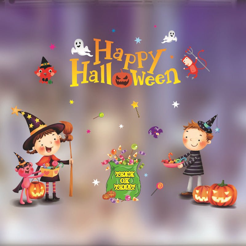 Halloween Decoration Kindergarten Stickers Glass Door - 0 - Scribble Snacks