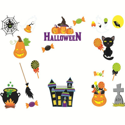 Halloween Decoration Kindergarten Stickers Glass Door - 0 - Scribble Snacks