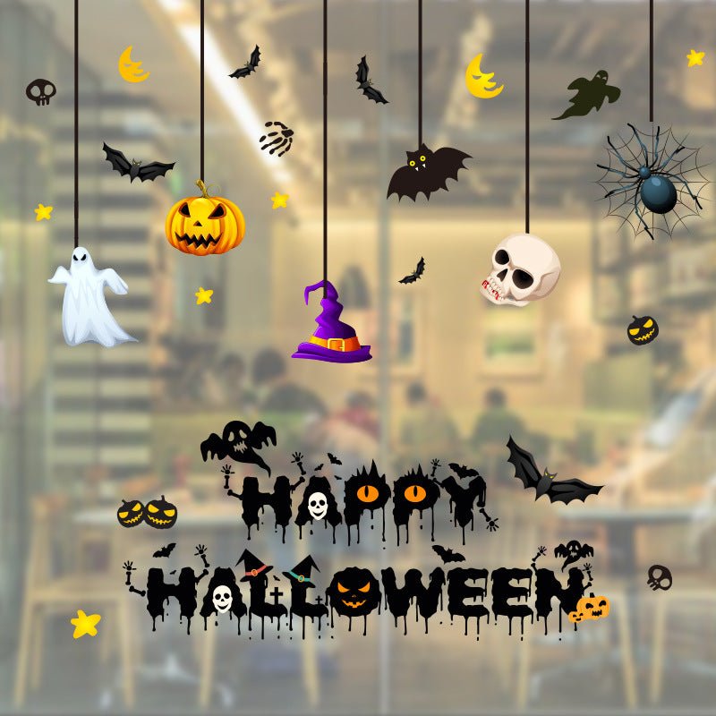 Halloween Decoration Kindergarten Stickers Glass Door - 0 - Scribble Snacks