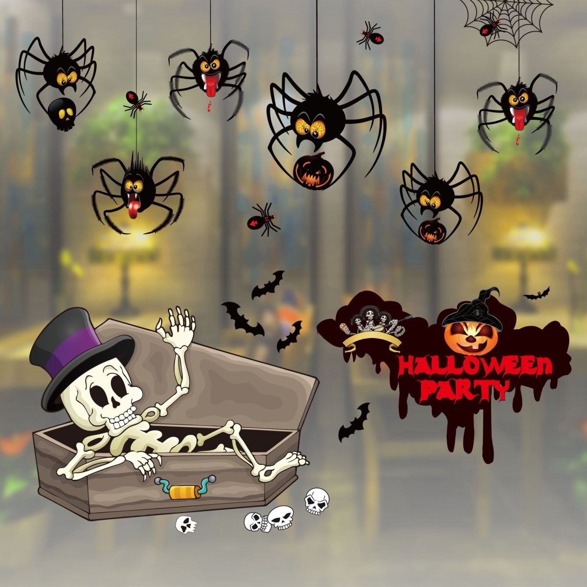 Halloween Decoration Kindergarten Stickers Glass Door - 0 - Scribble Snacks