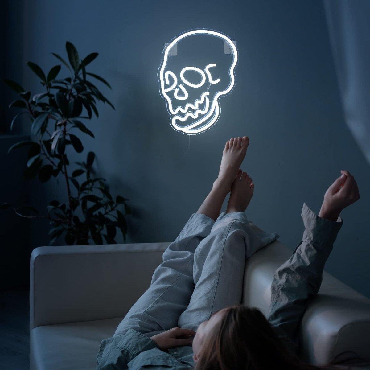 Halloween Decoration LED Neon Skull - 0 - Scribble Snacks