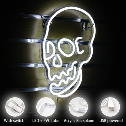 Halloween Decoration LED Neon Skull - 0 - Scribble Snacks