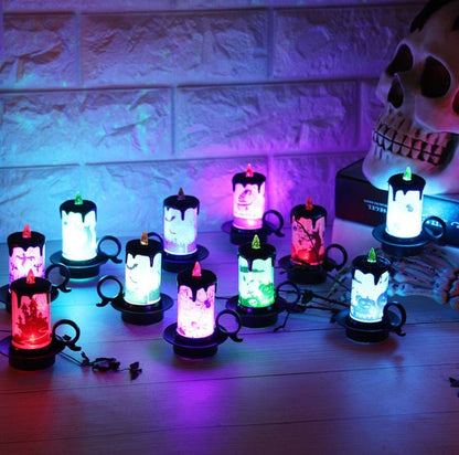 Halloween Decoration Props Candle Light Candle Cup LED Electronic Candle Light - 0 - Scribble Snacks