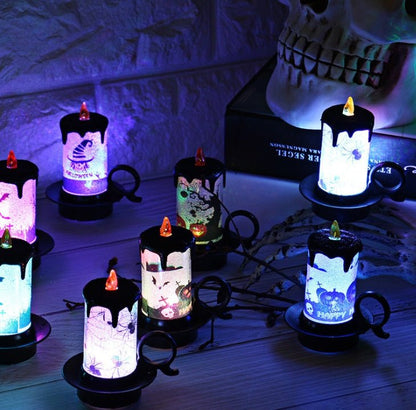 Halloween Decoration Props Candle Light Candle Cup LED Electronic Candle Light - 0 - Scribble Snacks