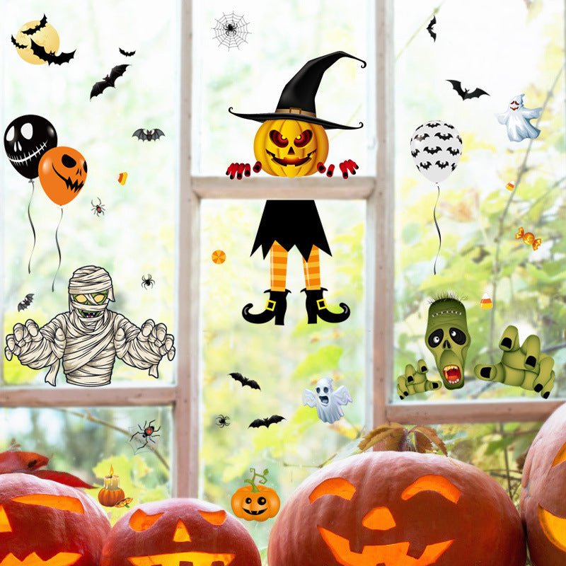 Halloween Decoration Stickers Halloween Pumpkin Lamp Spider Ghost Static Electricity - 0 - Scribble Snacks