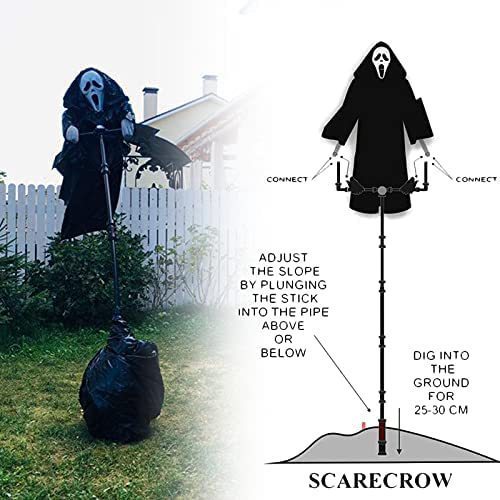 Halloween Decoration Tricky Props Skull Screaming Scarecrow Home Decor Garden Bird Repeller Decor - 0 - Scribble Snacks