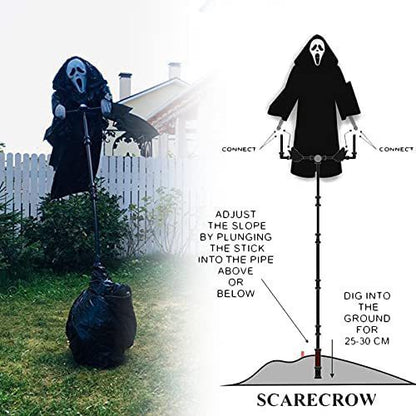 Halloween Decoration Tricky Props Skull Screaming Scarecrow Home Decor Garden Bird Repeller Decor - 0 - Scribble Snacks