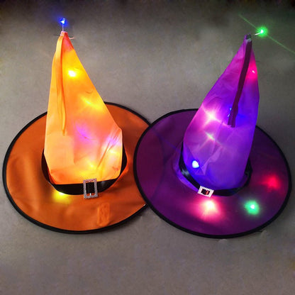 Halloween Decoration Witch Hat LED Lights Halloween Elf Ears Kids Home Party Decor Supplies Outdoor Tree Hanging Ornament - 0 - Scribble Snacks