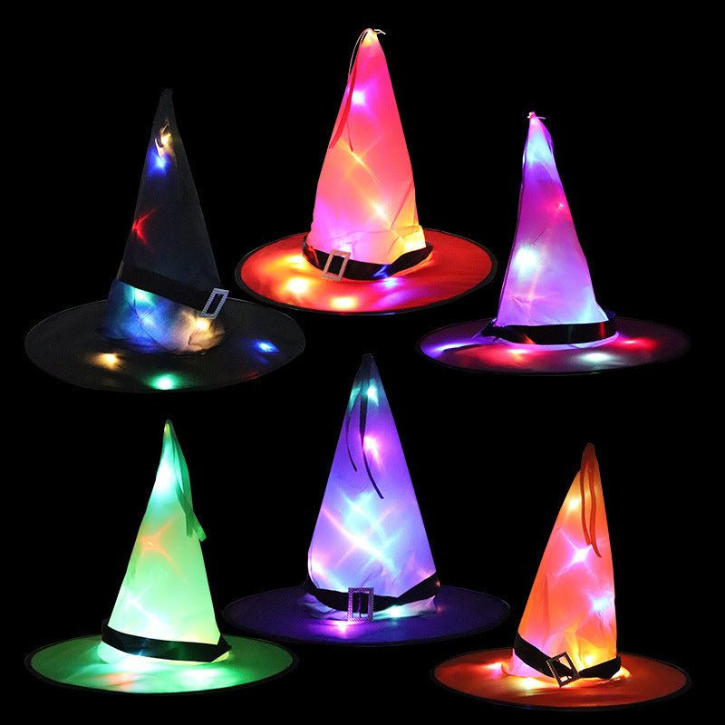 Halloween Decoration Witch Hat LED Lights Halloween Elf Ears Kids Home Party Decor Supplies Outdoor Tree Hanging Ornament - 0 - Scribble Snacks