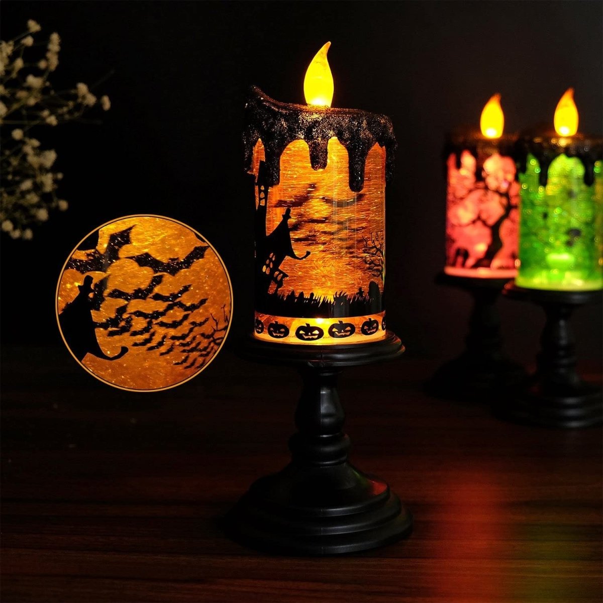 Halloween Decorations Skull Candle Light Ornament Glowing - 0 - Scribble Snacks