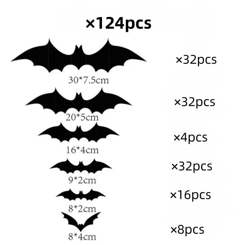 Halloween Decorative Wall Black Stickers Three - dimensional Bat Holiday Party - 0 - Scribble Snacks