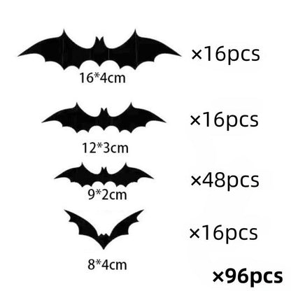 Halloween Decorative Wall Black Stickers Three - dimensional Bat Holiday Party - 0 - Scribble Snacks