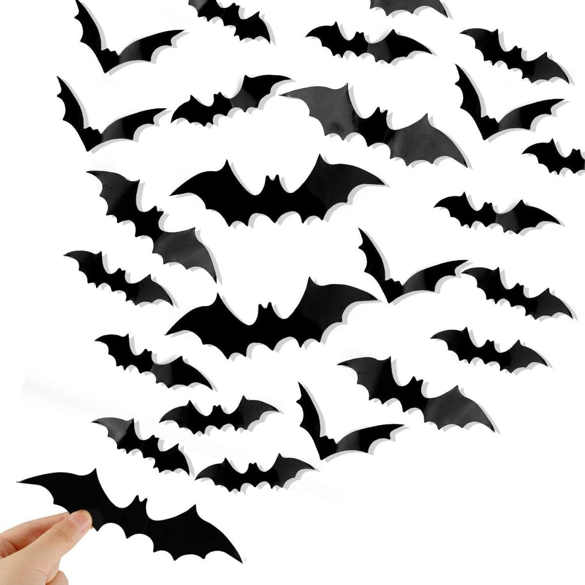 Halloween Decorative Wall Black Stickers Three - dimensional Bat Holiday Party - 0 - Scribble Snacks