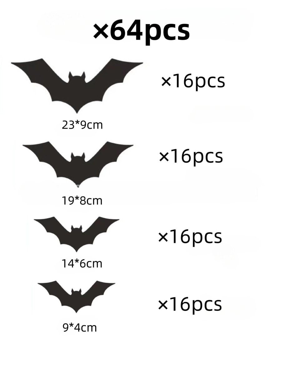 Halloween Decorative Wall Black Stickers Three - dimensional Bat Holiday Party - 0 - Scribble Snacks