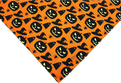 Halloween Dog Bandanas Pumpkin And Spider Web Bibs Triangle Reversible Fall Pet Scarf Premium Durable Fabric Adjustable Fit - 4 - Scribble Snacks