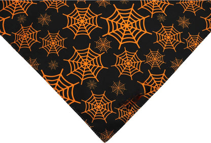 Halloween Dog Bandanas Pumpkin And Spider Web Bibs Triangle Reversible Fall Pet Scarf Premium Durable Fabric Adjustable Fit - 4 - Scribble Snacks