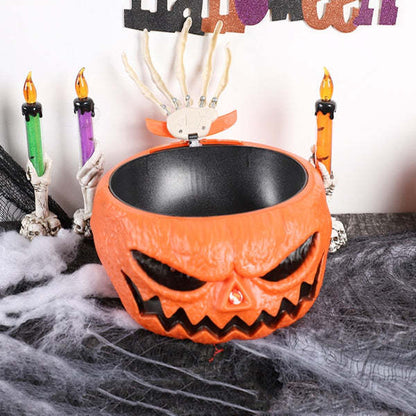 Halloween Dress Up Electric Talking Pumpkin Candy Bowl - 0 - Scribble Snacks