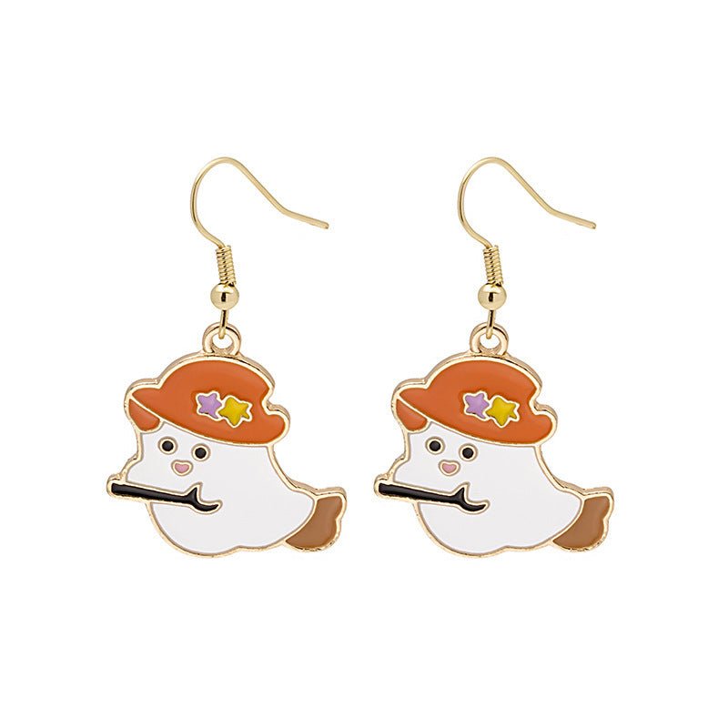 Halloween Earrings Cute Pumpkin Spooky Oil Drip Alloy Earrings Jewelry - 4 - Scribble Snacks