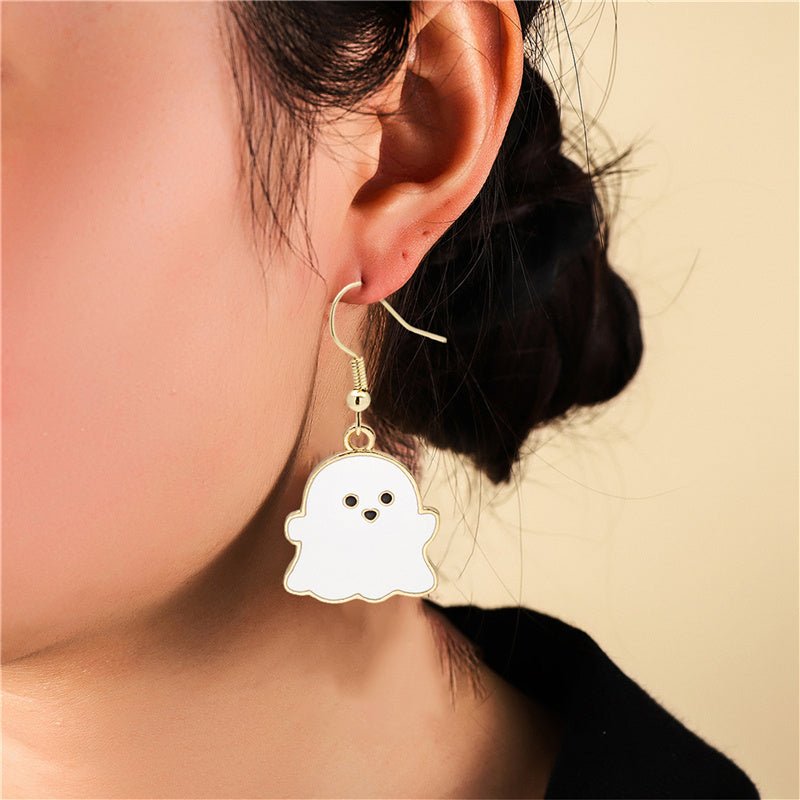 Halloween Earrings Cute Pumpkin Spooky Oil Drip Alloy Earrings Jewelry - 4 - Scribble Snacks