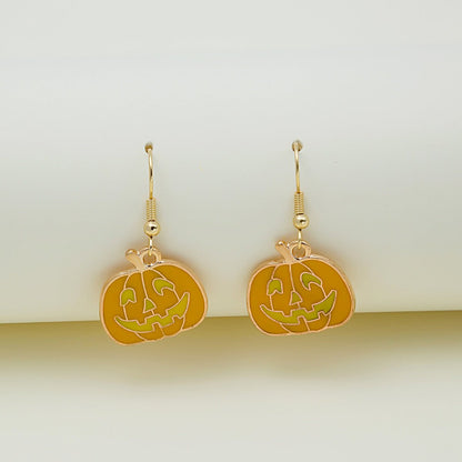 Halloween Earrings Cute Pumpkin Spooky Oil Drip Alloy Earrings Jewelry - 4 - Scribble Snacks