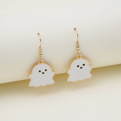 Halloween Earrings Cute Pumpkin Spooky Oil Drip Alloy Earrings Jewelry - 4 - Scribble Snacks