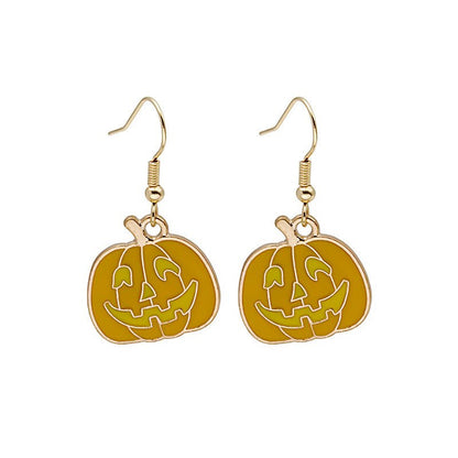 Halloween Earrings Cute Pumpkin Spooky Oil Drip Alloy Earrings Jewelry - 4 - Scribble Snacks