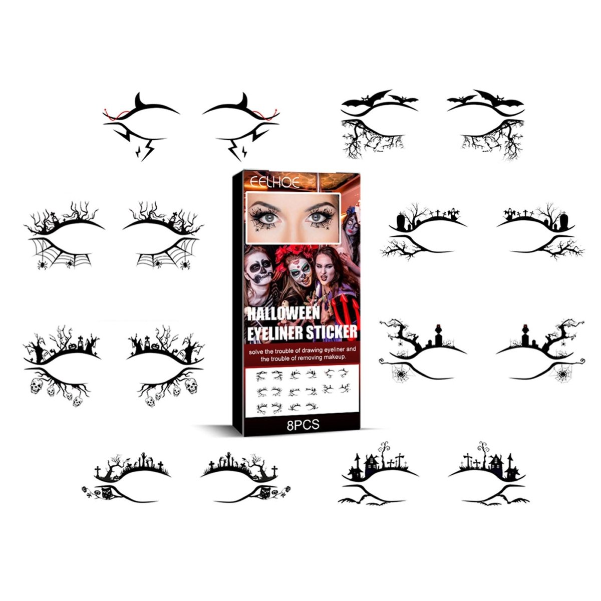 Halloween Eyeliner Stickers Party Makeup Tools - 0 - Scribble Snacks