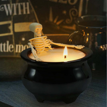 Halloween Fluorescent Skull Candle Gothic Craft Ornaments - 0 - Scribble Snacks