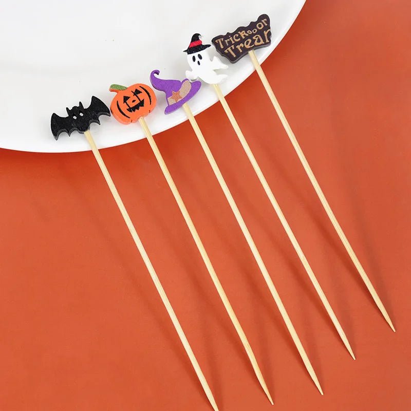 Halloween Fruit Fork Party Set - Halloween - Confetti & Table Decorations - Scribble Snacks