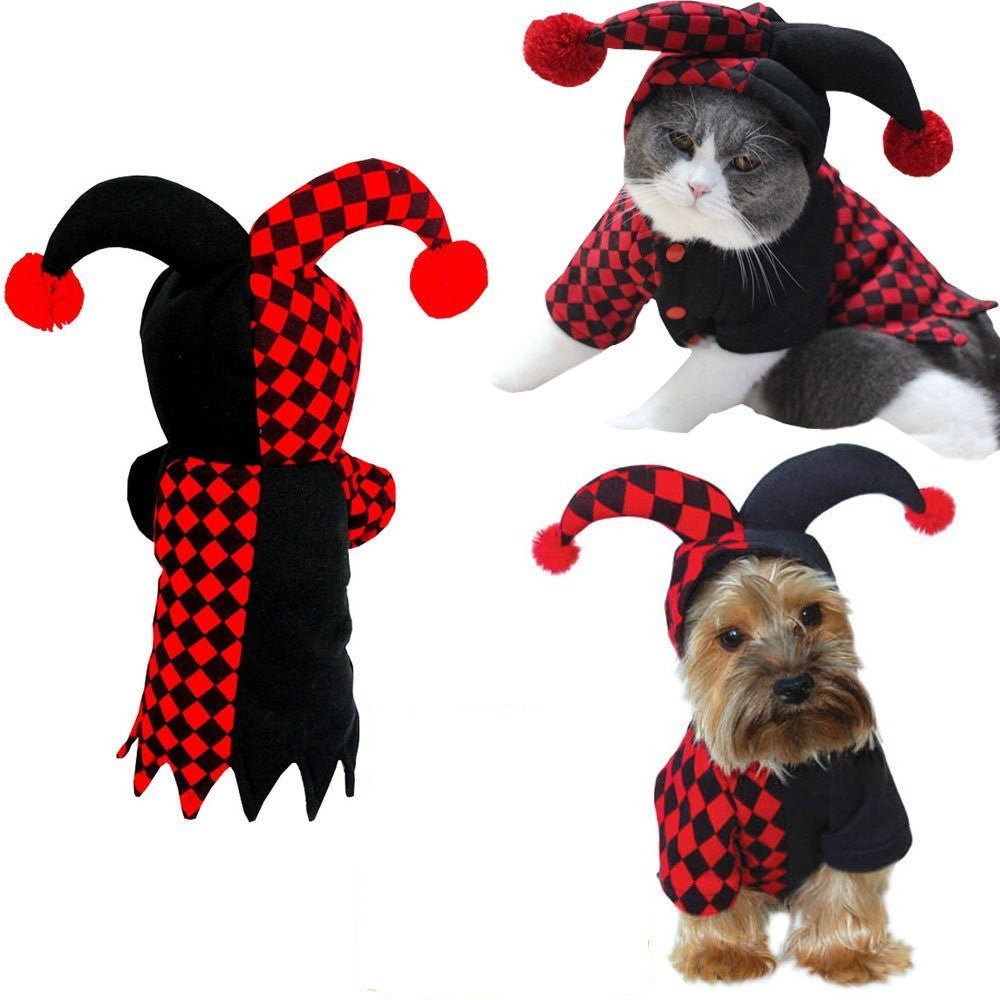 Halloween Funny Clown Pet Dog Cat Costume - 0 - Scribble Snacks