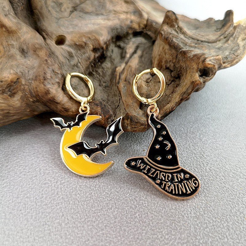 Halloween Funny Earrings Female Personality Ghost Pumpkin Bat Cartoon Jewelry - 4 - Scribble Snacks