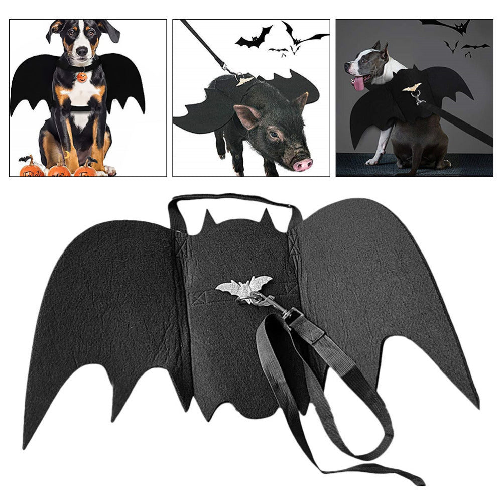 Halloween funny pet bat wings dog clothes - 0 - Scribble Snacks