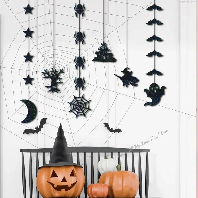 Halloween Ghost Banner Garland - Halloween - Party Banners & Hanging Ornaments - Scribble Snacks