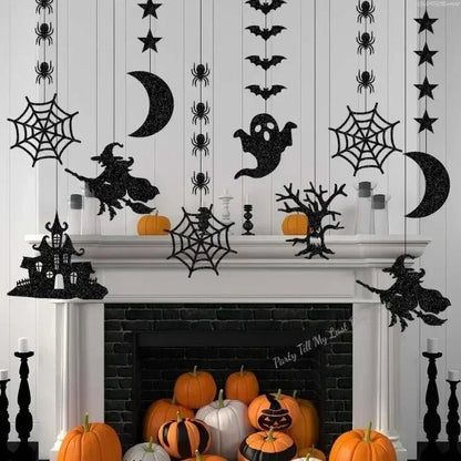 Halloween Ghost Banner Garland - Halloween - Party Banners & Hanging Ornaments - Scribble Snacks