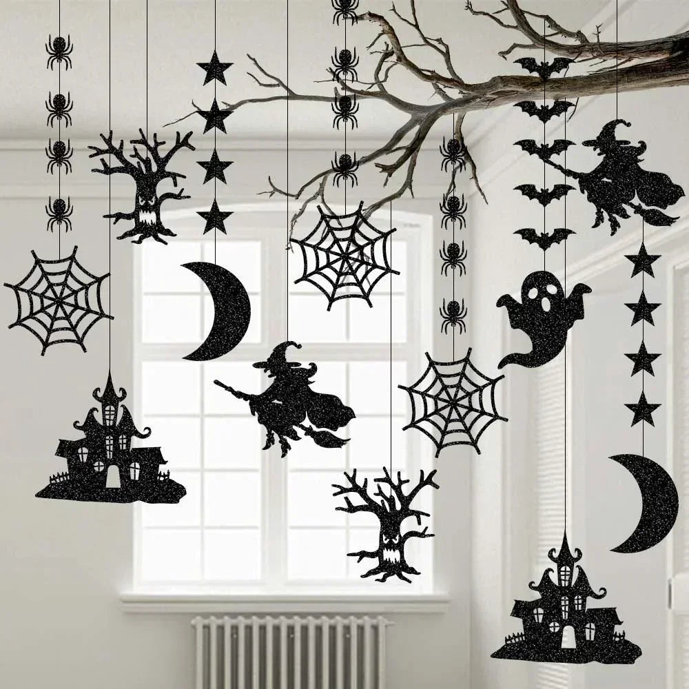 Halloween Ghost Banner Garland - Halloween - Party Banners & Hanging Ornaments - Scribble Snacks