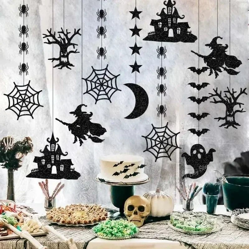 Halloween Ghost Banner Garland - Halloween - Party Banners & Hanging Ornaments - Scribble Snacks