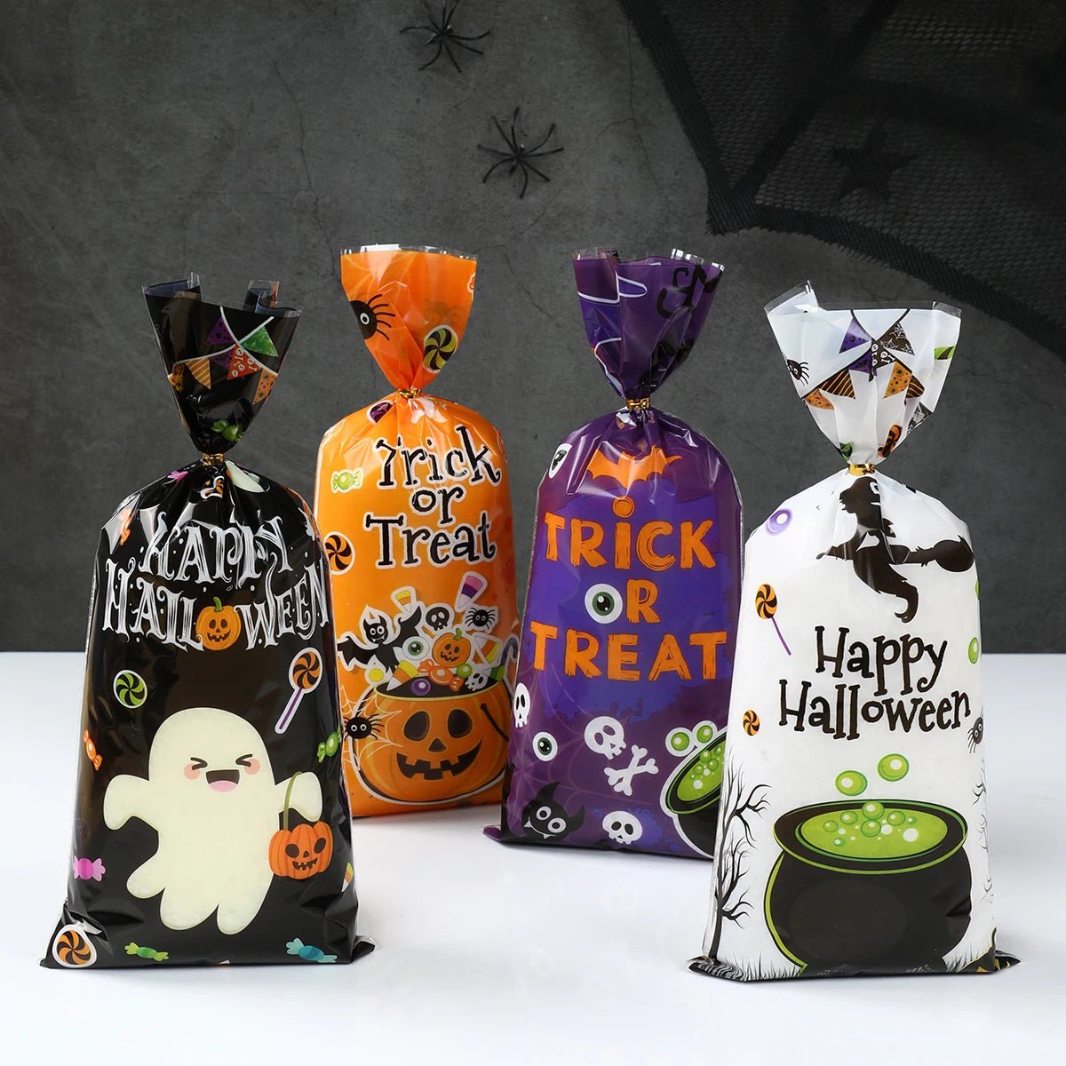 Halloween Ghost Cat Gift Bags - Halloween - Candy Buckets & Holders - Scribble Snacks